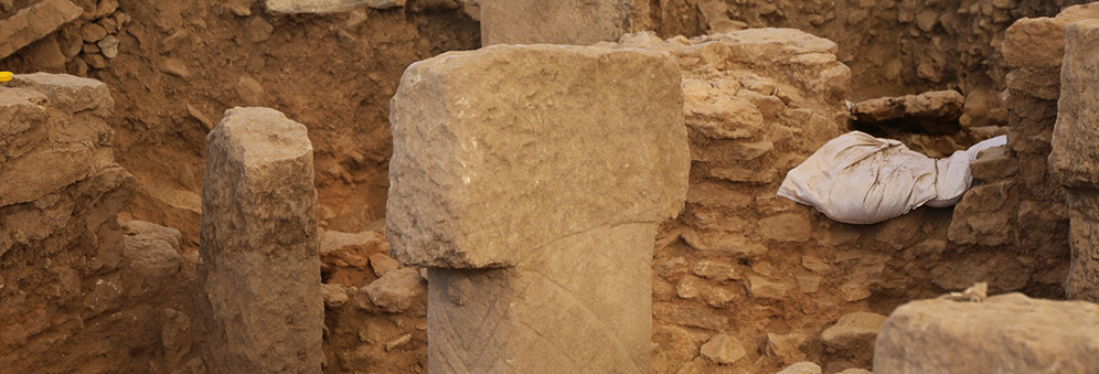 A close up image of a sandy archaeological site